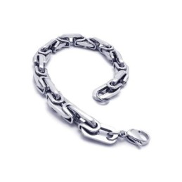 Pulsera De Eslabones De Titanio Puro Y Plata Para Hombre Y Niño