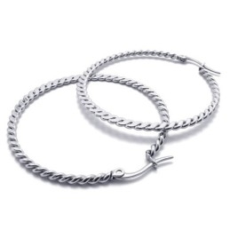 Pendientes De Titanio Con Trenza De Anillo