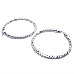 Pendientes De Titanio Con Trenza De Anillo
