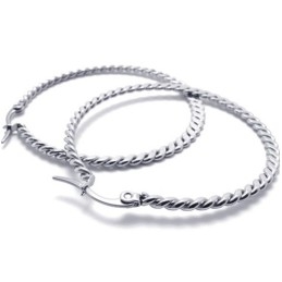 Pendientes De Titanio Con Trenza De Anillo