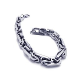 Pulsera De Eslabones De Titanio Puro Y Plata Para Hombre Y Niño