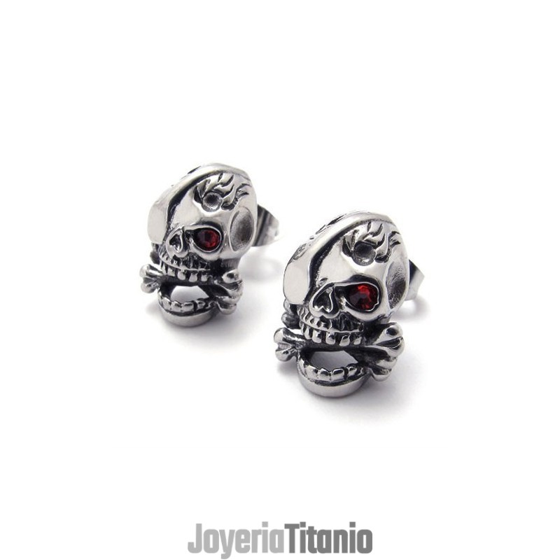 Pendientes De Titanio Con Calavera
