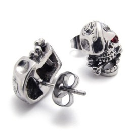 Pendientes De Titanio Con Calavera
