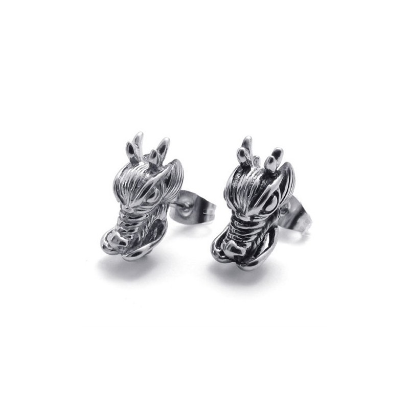 Pendientes De Titanio Con Forma De Dragón Chino Pendientes De Titanio Con Forma De Dragón Chino