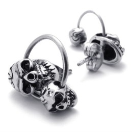 Pendientes De Titanio Con Doble Calavera