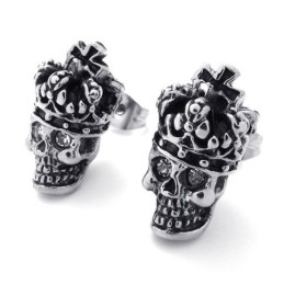 Pendientes De Titanio Con Forma De Calavera Y Corona