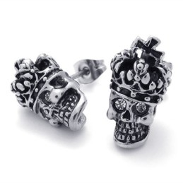 Pendientes De Titanio Con Forma De Calavera Y Corona