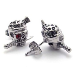 Pendientes De Titanio Con Calavera
