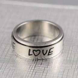 Anillo De Titanio Love Rotation