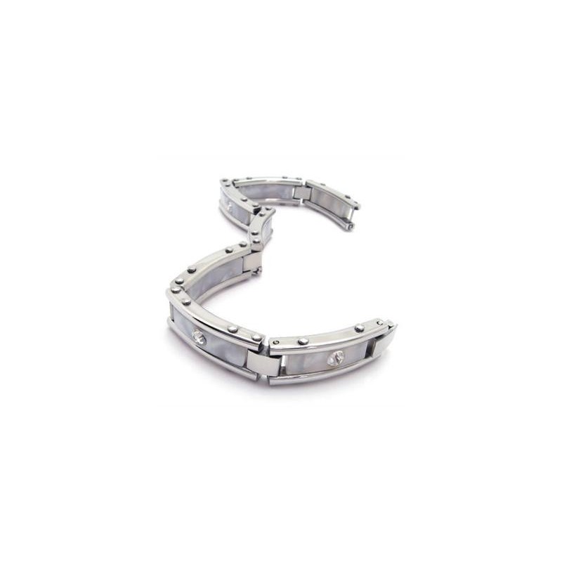 Pulsera De Caucho De Titanio Puro Y Plata Blanca Para Hombre Pulsera De Caucho De Titanio Puro Y Plata Blanca Para Hombre