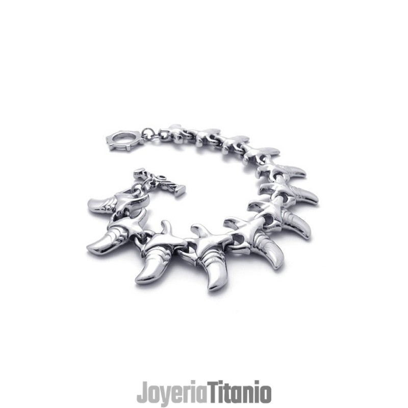 Pulsera De Titanio Con Cuerno De 8,7 Pulgadas