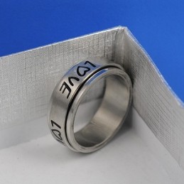 Anillo De Titanio Love Rotation