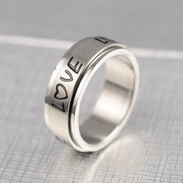 Anillo De Titanio Love Rotation