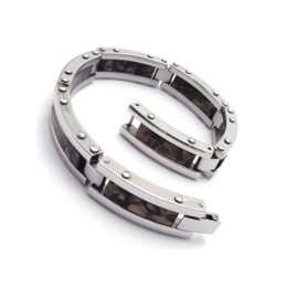 Pulsera De Caucho De Titanio Puro Negro Para Hombre