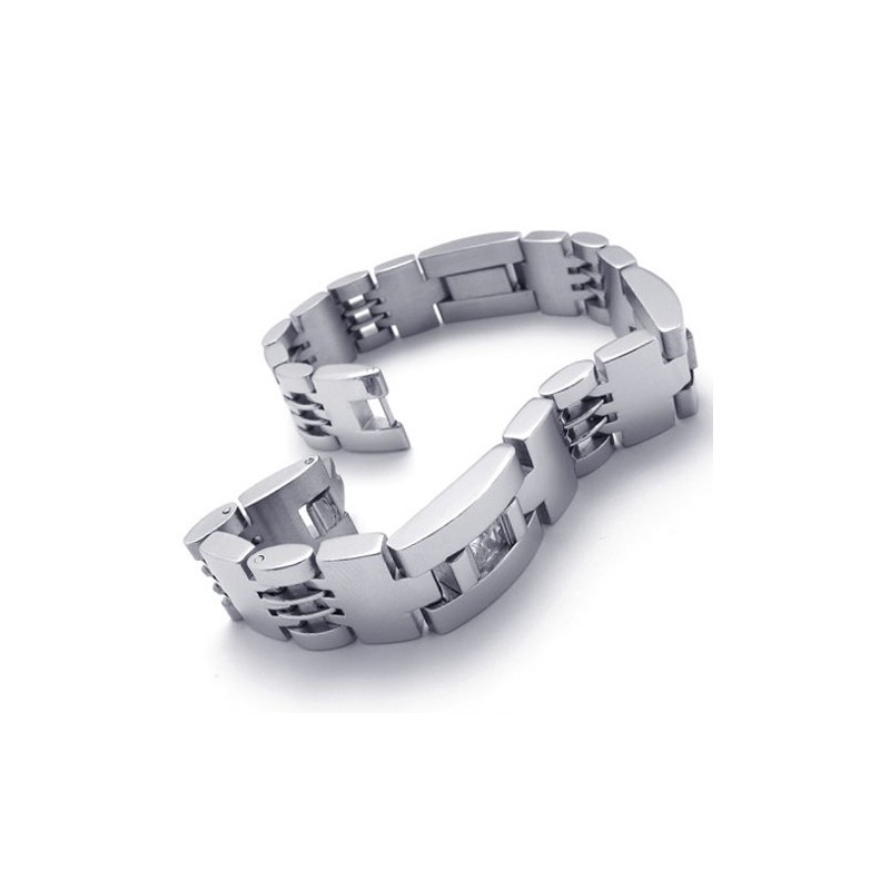 Pulsera De Titanio Con Diamantes De 8,5 Pulgadas