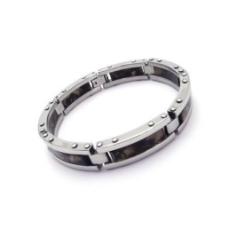 Pulsera De Caucho De Titanio Puro Negro Para Hombre