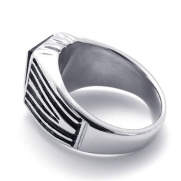 Anillo De Titanio Con Gemas
