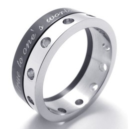 Medio Anillo De Titanio Negro