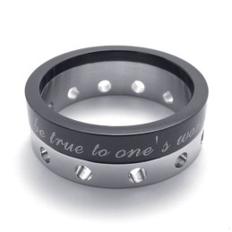 Medio Anillo De Titanio Negro