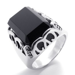 Anillo De Titanio Con Gemas