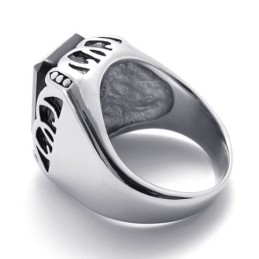 Anillo De Titanio Con Gemas