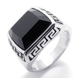 Anillo De Titanio Con Gemas