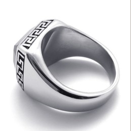 Anillo De Titanio Con Gemas