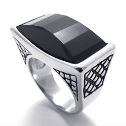 Anillo De Titanio Con Gemas