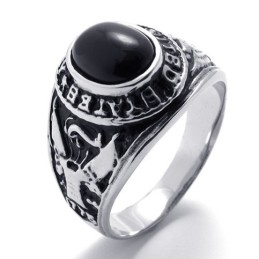 Anillo De Titanio Con Gemas