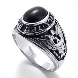 Anillo De Titanio Con Gemas