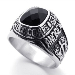 Anillo De Titanio Con Gemas