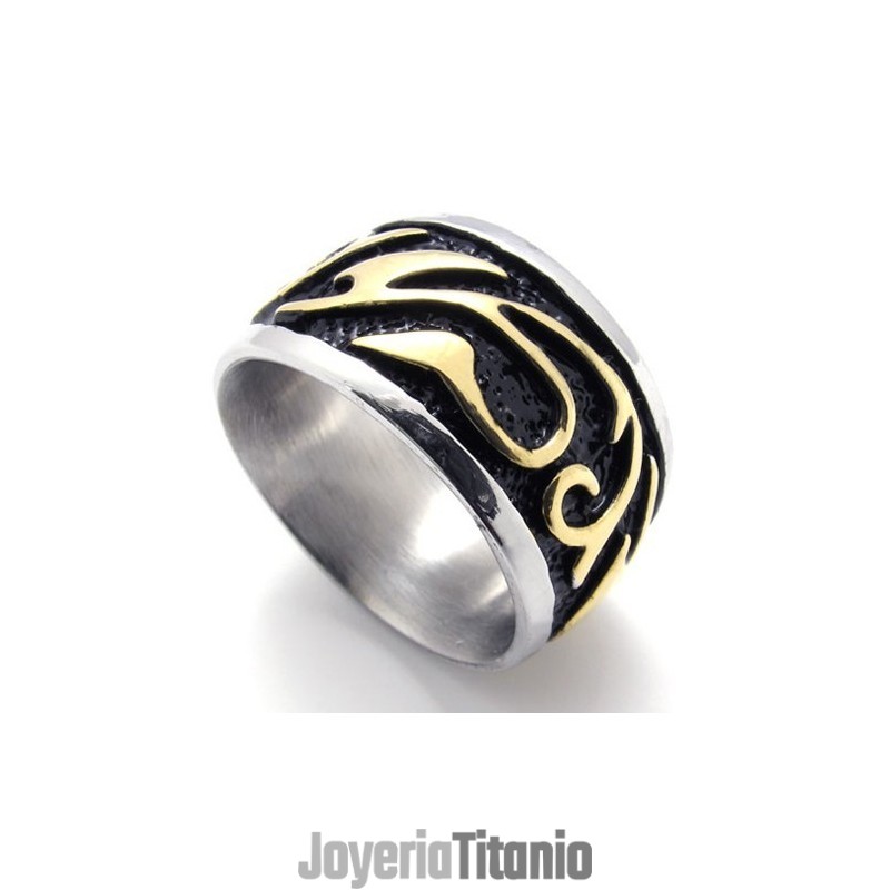 Anillo De Titanio Vintage Dorado Anillo De Titanio Vintage Dorado