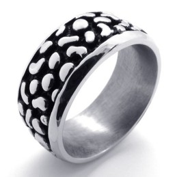 Anillo De Titanio Vintage Negro
