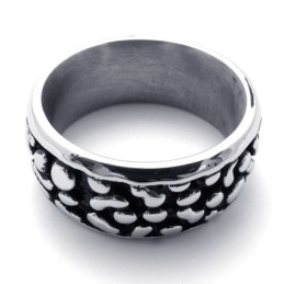 Anillo De Titanio Vintage Negro