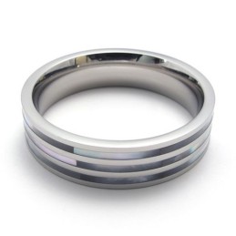Anillo De Titanio Pulido De Tres Anillos