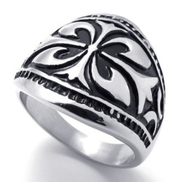 Anillo De Titanio Con Cruz