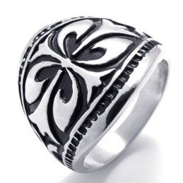 Anillo De Titanio Con Cruz