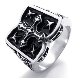 Anillo De Titanio Con Cruz