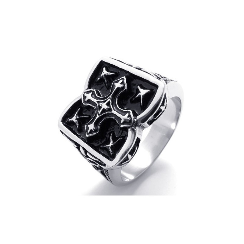 Anillo De Titanio Con Cruz