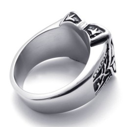Anillo De Titanio Con Cruz