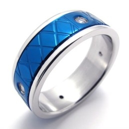Anillo De Titanio Azul