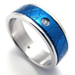Anillo De Titanio Azul
