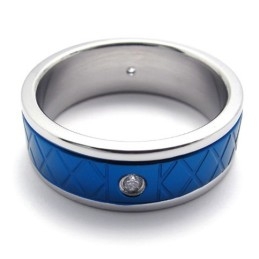 Anillo De Titanio Azul