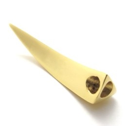 Colgante De Diente De Lobo De Titanio Dorado
