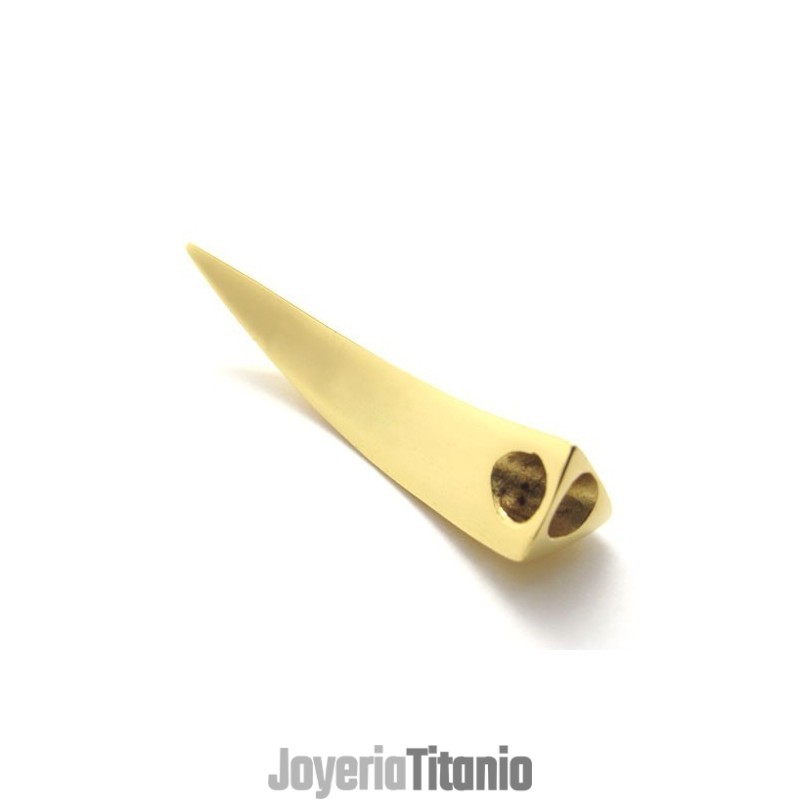 Colgante De Diente De Lobo De Titanio Dorado Colgante De Diente De Lobo De Titanio Dorado