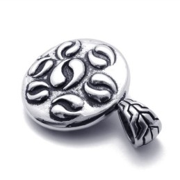 Colgante Taichi De Titanio Con Diamantes De Imitación En Blanco Y Negro
