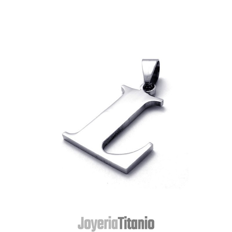 Colgante De Titanio Con La Letra "L"
