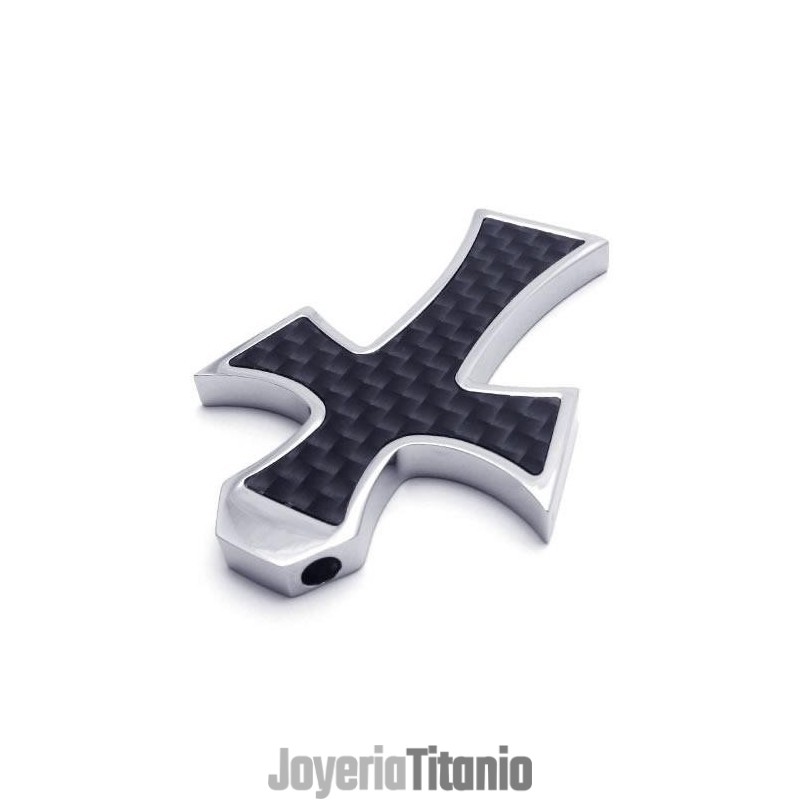 Collar Con Colgante De Cruz De Titanio Puro Y Plata Negra Para Hombre Collar Con Colgante De Cruz De Titanio Puro Y Plata Negra Para Hombre