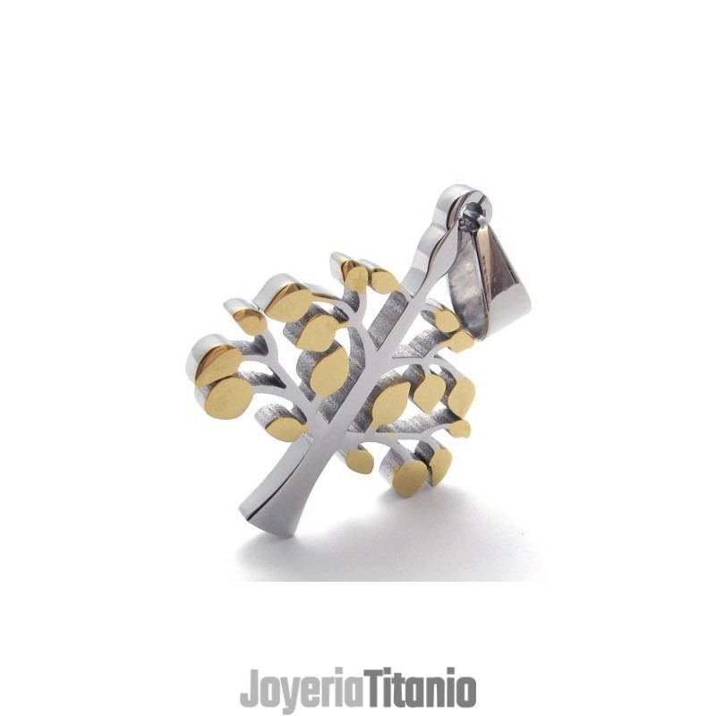 Colgante De Árbol De Titanio Y Oro