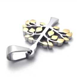 Colgante De Árbol De Titanio Y Oro